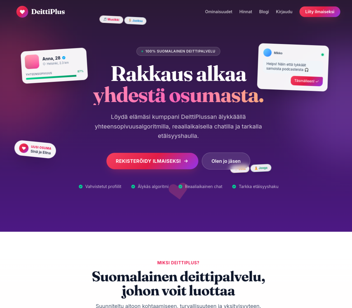 Kuvakaappaus: Deittiplus