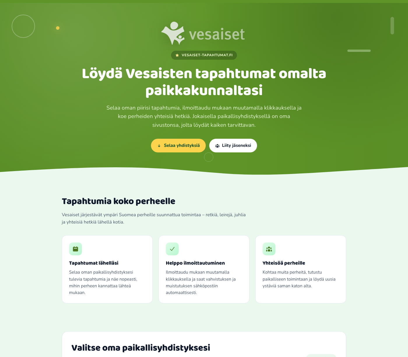 Kuvakaappaus: Vesaiset-tapahtumat